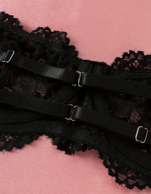 Calliope’s Whim – Black Lace Tube Lingerie Set