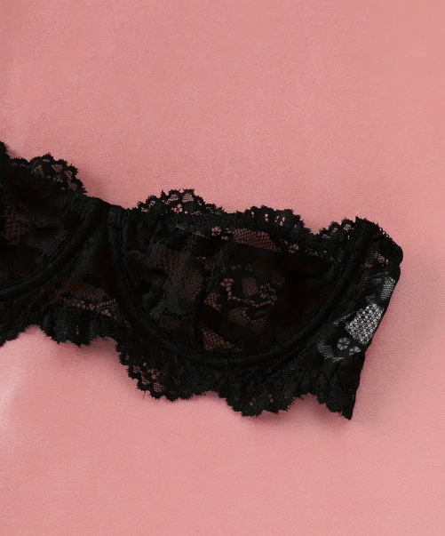 Calliope’s Whim – Black Lace Tube Lingerie Set
