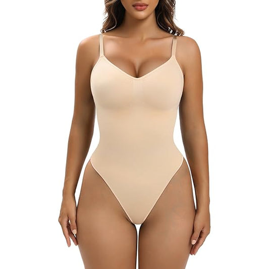 Backless Bodysuit for Women – Light Support, Seamless Fit, Solid Color