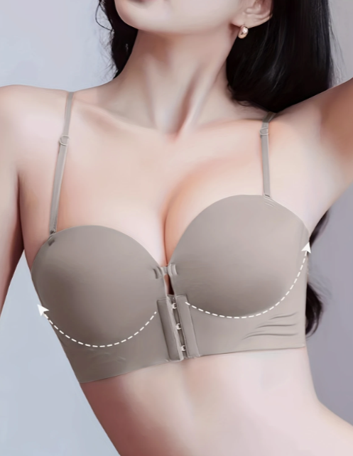 Brown front closure push up bra from The Seventh Muse