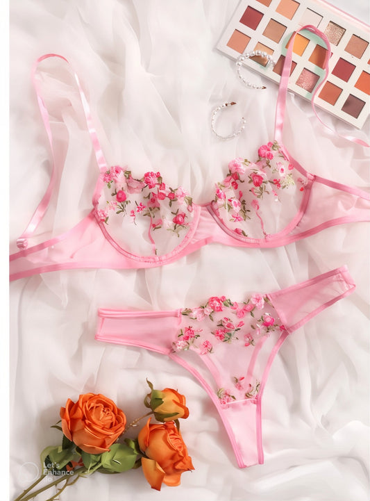 The Blush Spell Lace Lingerie Set – Light Pink
