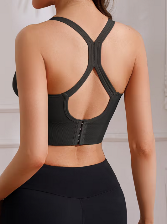 Noir Sculpt Crossback Sports Bra