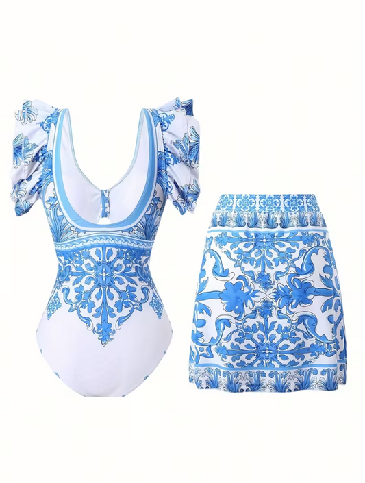 Azure Riviera One-Piece Swim Set