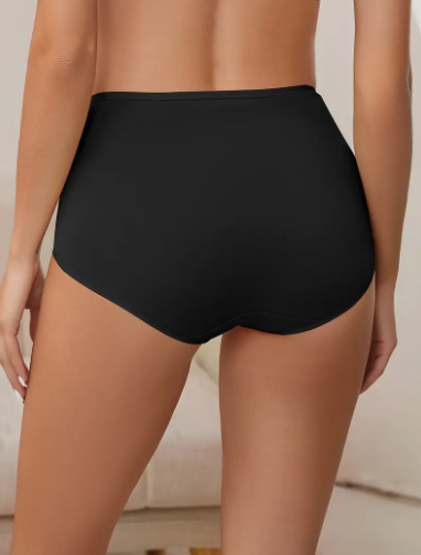 Elegant Essentials 5-Pack Elegant High-Waisted Panties for Women – Seamless, Breathable, Quick-Drying Cotton Underwear