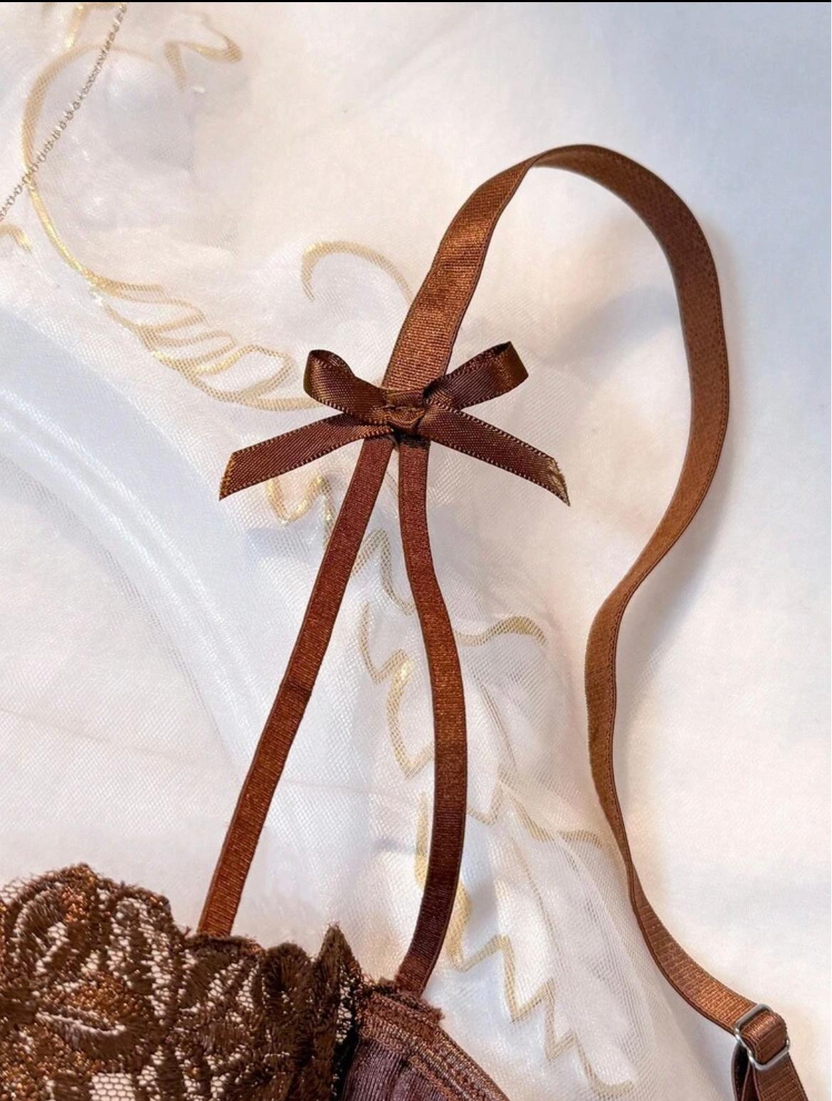 Cocoa Belle Embroidered Lingerie Set