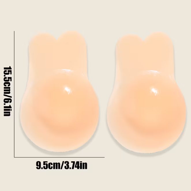 Invisible Silicone Bunny Ups– Strapless Push-Up Adhesive Bra (2Pcs)