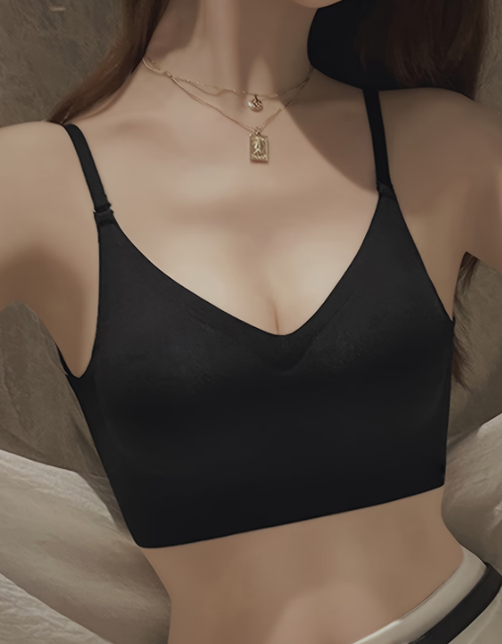 Backless wireless push-up sports bra with removable padding and breathable stretch fabric by The Seventh Muse