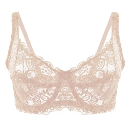 Lace bralette on a white background