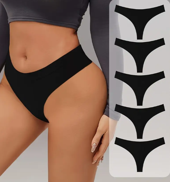 The Blackout 5-Pack: Everyday Stretch Thongs