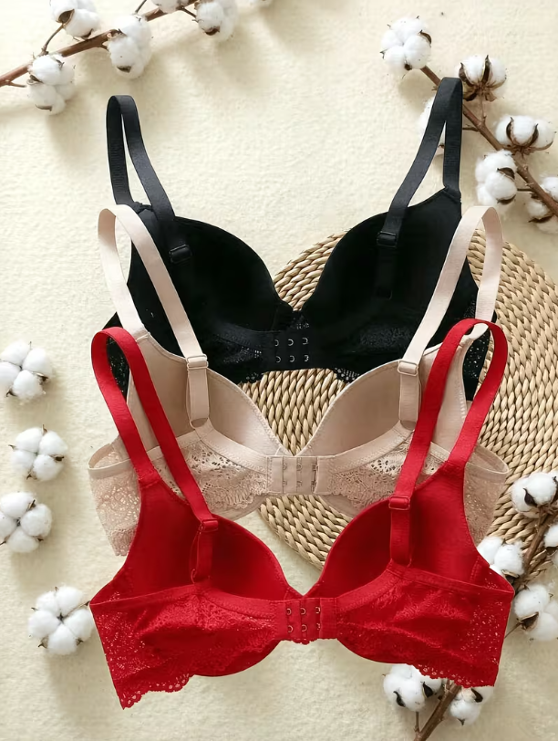 Amora Cotton Ribbed Lace Push-Up Bra