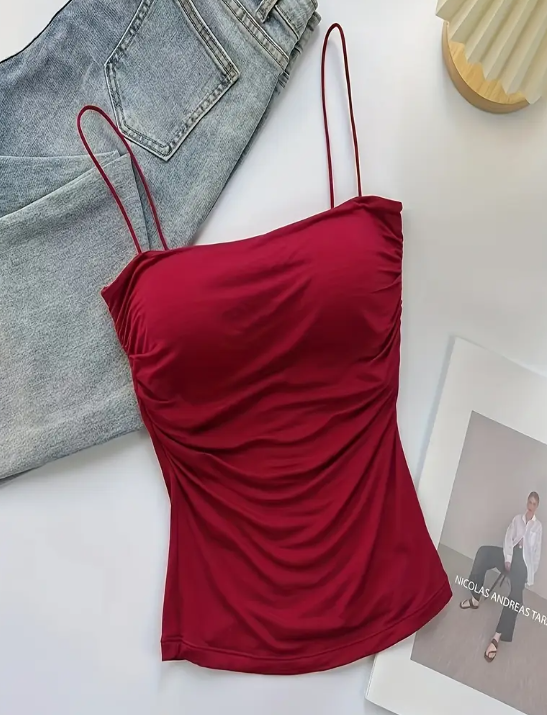 Chic Camisole | Solid Color Camisole with Stylish Detail