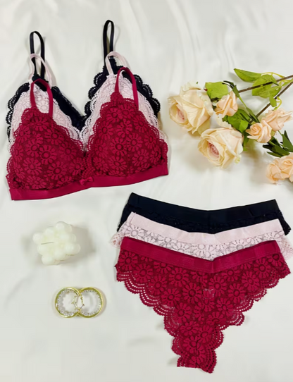 Everyday Muse Floral Lingerie Set – Soft Wireless Comfort with Everyday Elegance