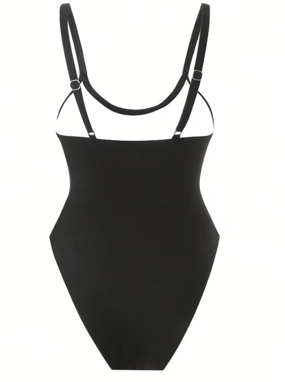 Pink Lily Mesh Panel One-Piece Swimsuit