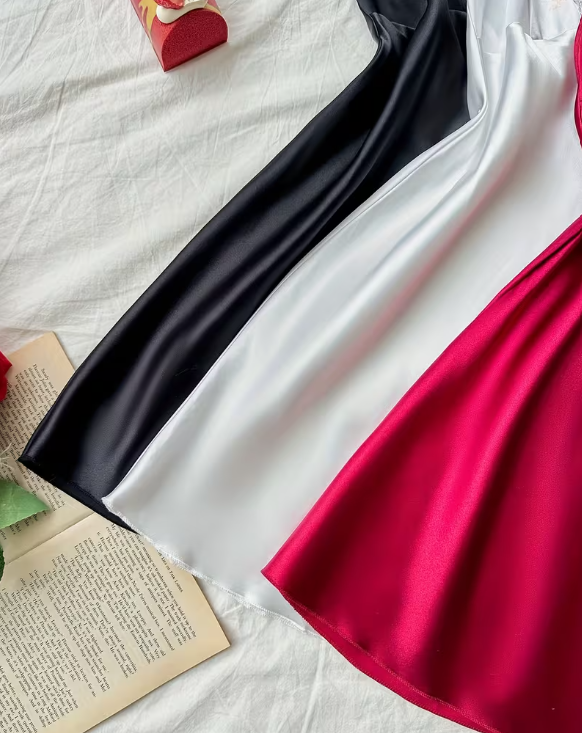 Silk Glow Lace Nightdress – Soft Satin Slip with Lace Detail