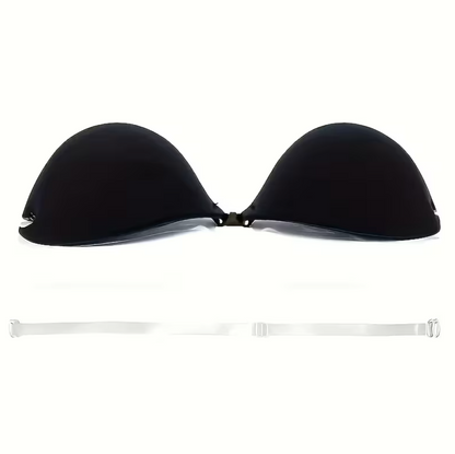 Invisible Strapless Push-Up Bra – Black Bust Shaping Bra