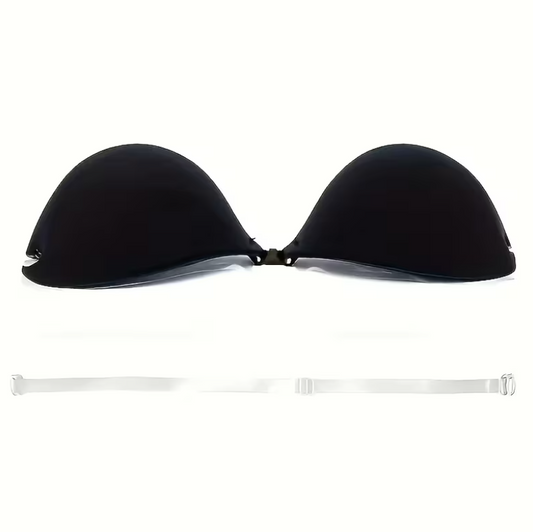 Invisible Strapless Push-Up Bra – Black Bust Shaping Bra