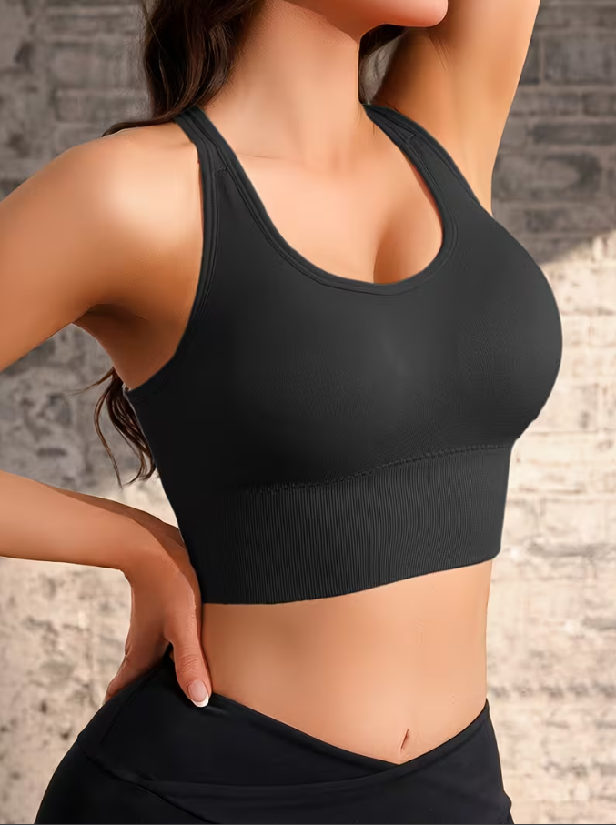 Noir Sculpt Crossback Sports Bra