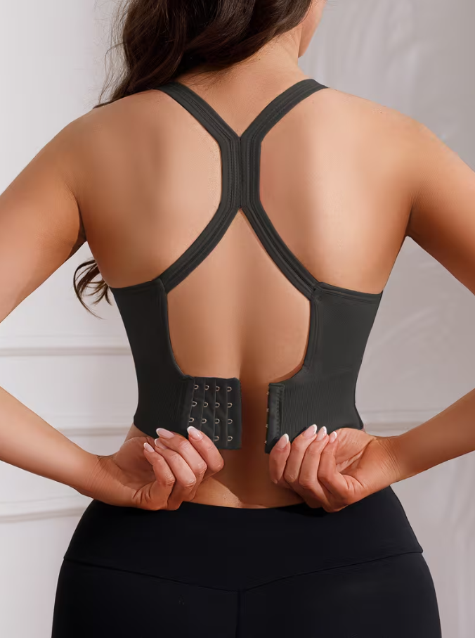 Noir Sculpt Crossback Sports Bra