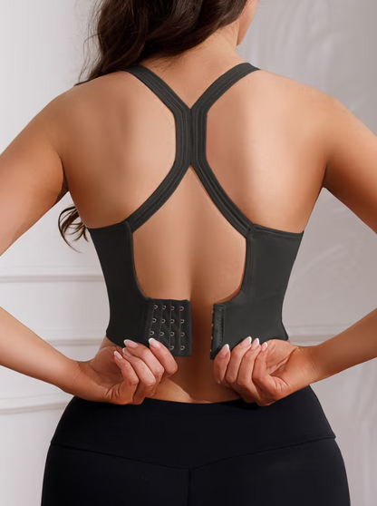 Noir Sculpt Crossback Sports Bra