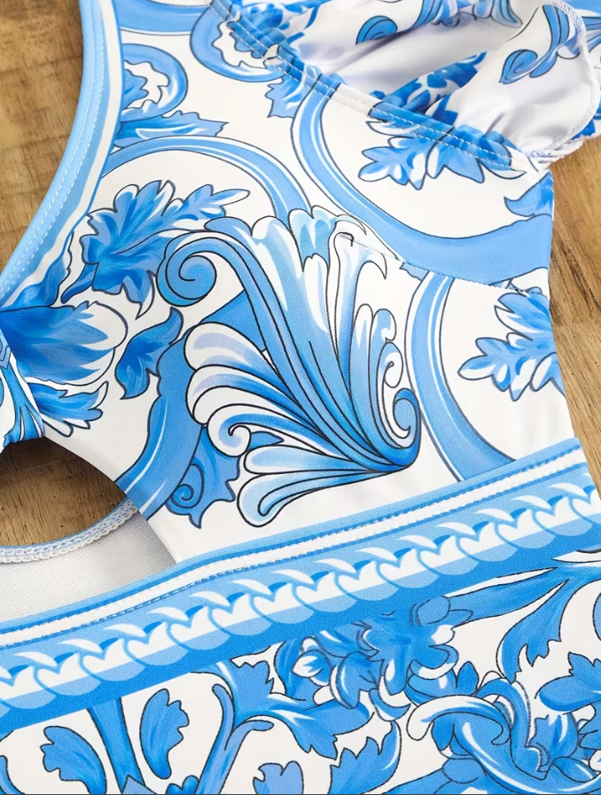 Azure Riviera One-Piece Swim Set