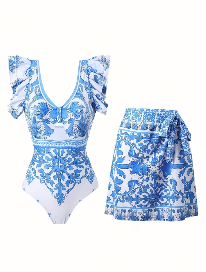 Azure Riviera One-Piece Swim Set