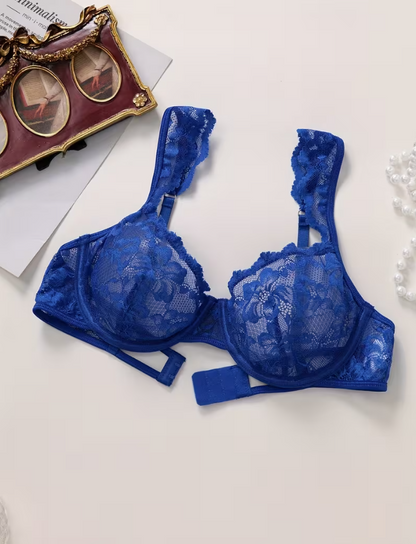 Cobalt Fleur Lace Lingerie Set