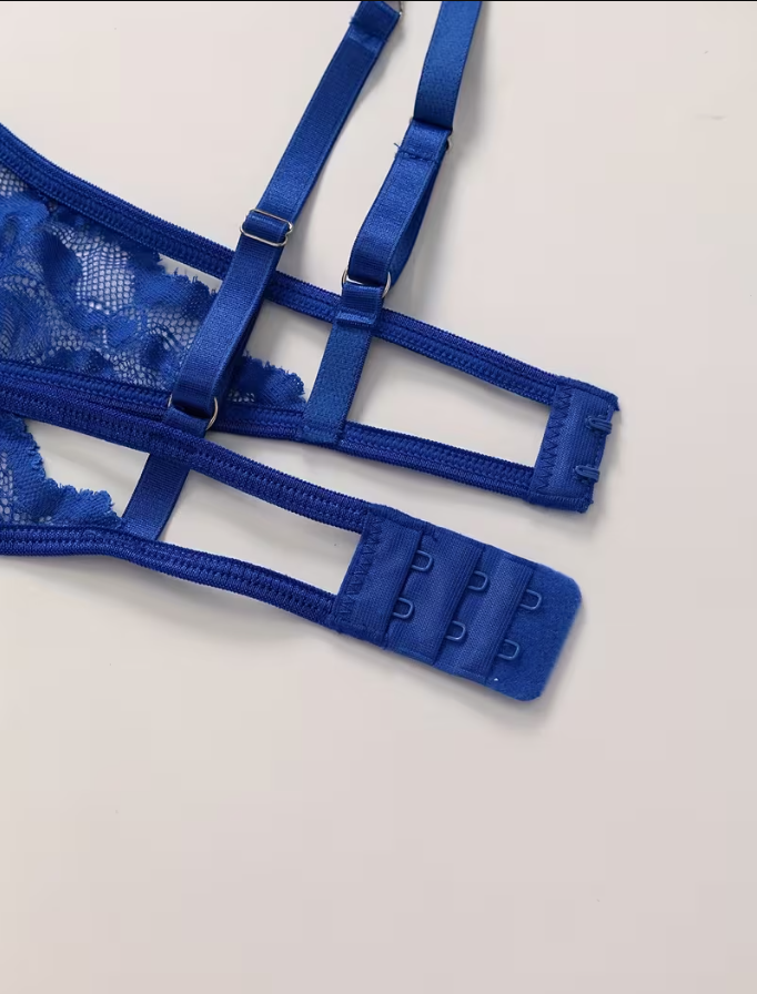 Cobalt Fleur Lace Lingerie Set