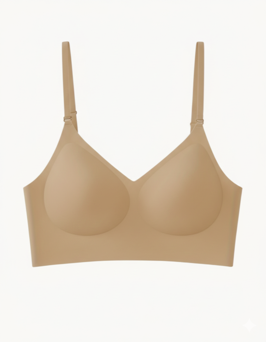 Backless wireless push-up sports bra with removable padding and breathable stretch fabric by The Seventh Muse