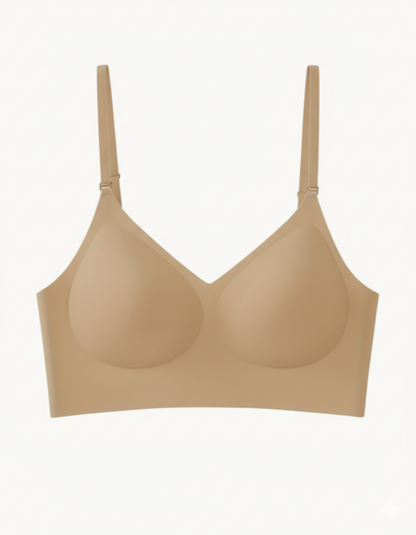 Backless wireless push-up sports bra with removable padding and breathable stretch fabric by The Seventh Muse