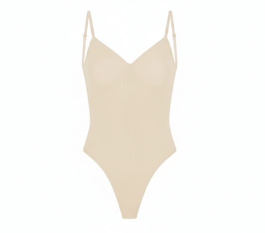 Backless Bodysuit for Women – Light Support, Seamless Fit, Solid Color