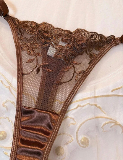 Cocoa Belle Embroidered Lingerie Set