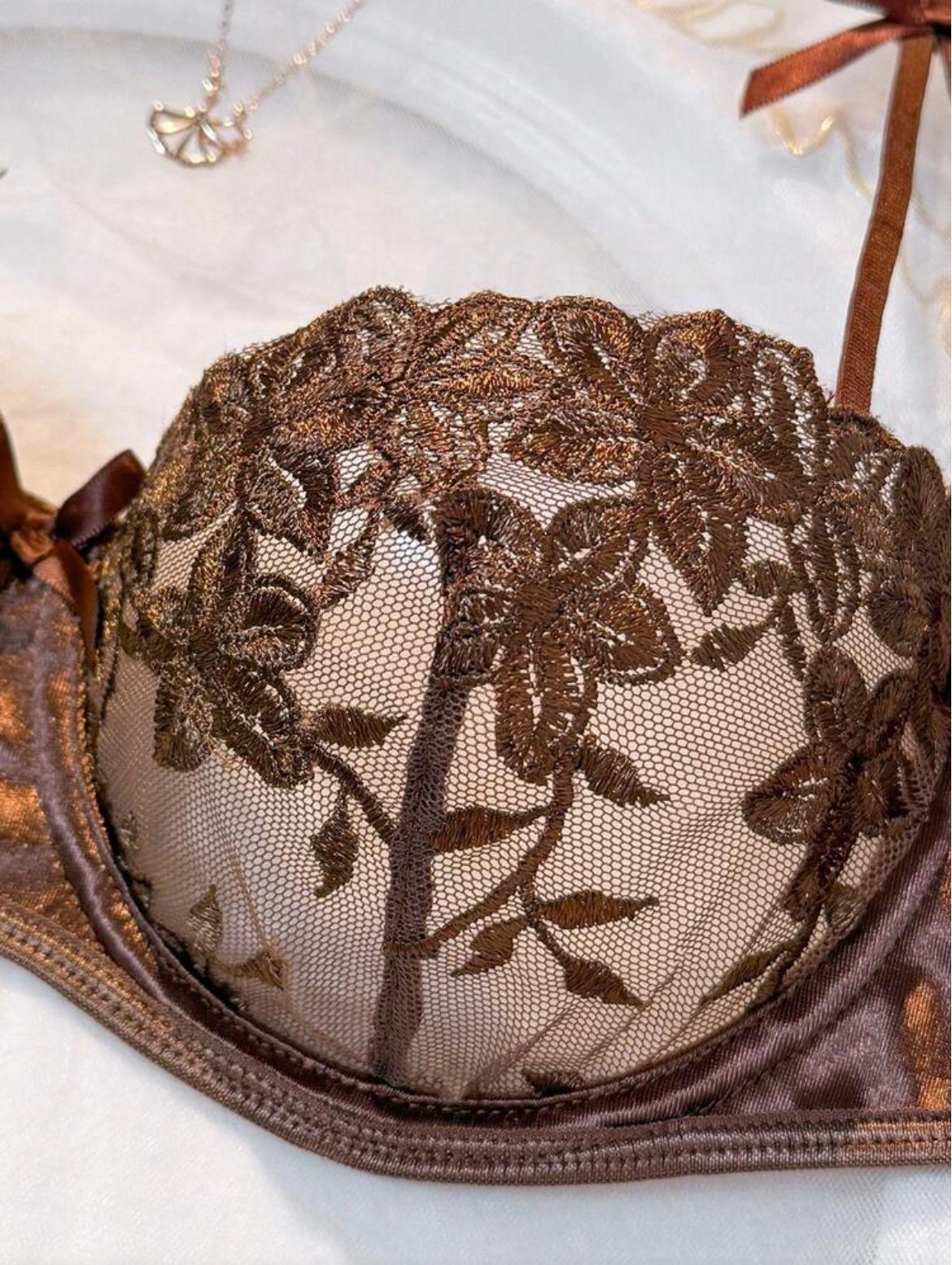 Cocoa Belle Embroidered Lingerie Set