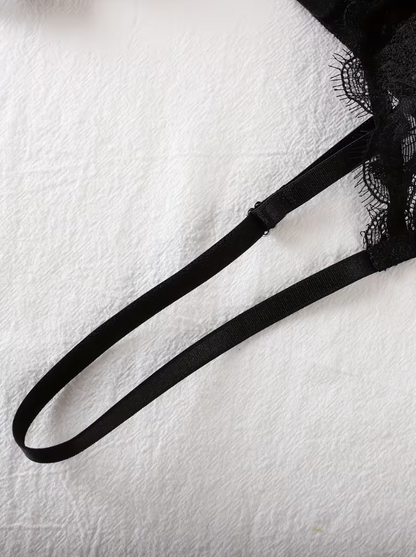 Selene Eyelash Lace Bralette & Brief Set