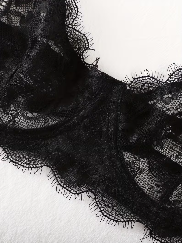 Selene Eyelash Lace Bralette & Brief Set