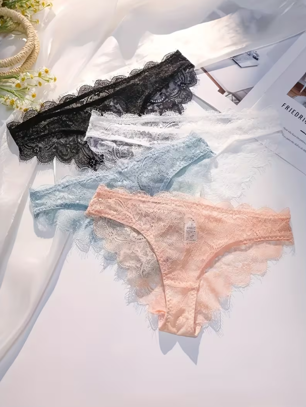 Selene Eyelash Lace Bralette & Brief Set