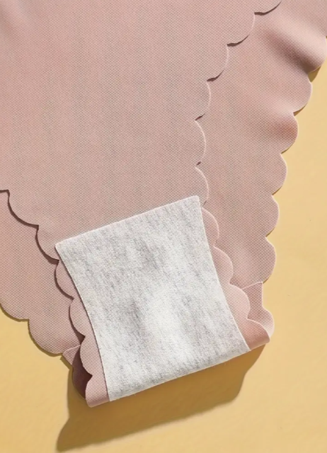 6 pcs-Pack Seamless Mid-Rise Panties with Lettuce Trim – Soft, Stretchy Briefs for Daily Comfort