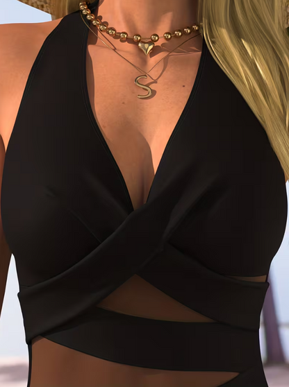 Noir Mesh Sculpt One-Piece Swimsuit