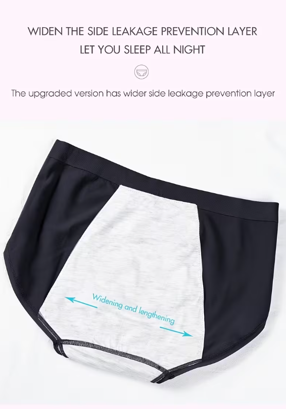 A Black high-waisted period underwear with mesh panels by The Seventh Muse