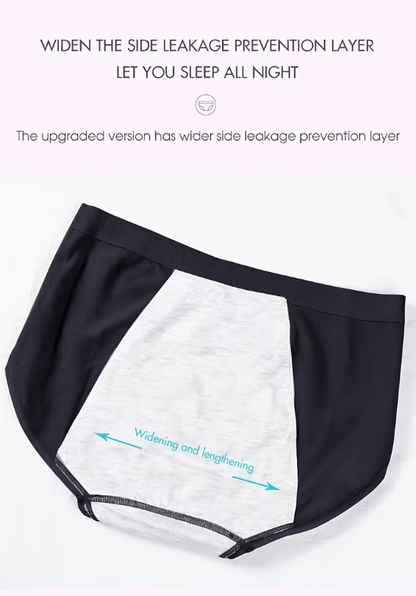 A Black high-waisted period underwear with mesh panels by The Seventh Muse