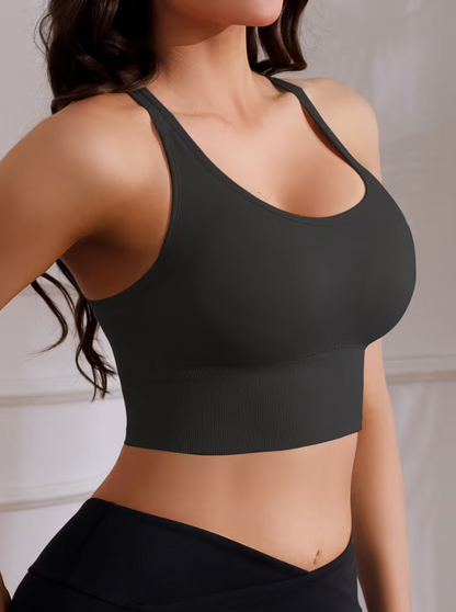 Noir Sculpt Crossback Sports Bra