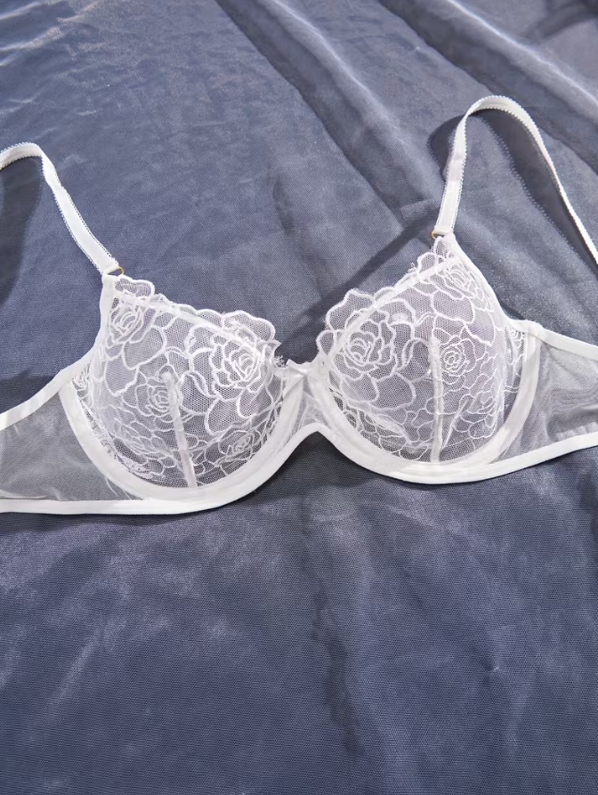 Ivory Bloom Embroidered Lingerie Set