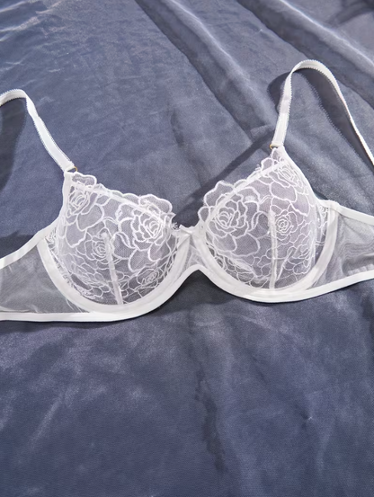 Ivory Bloom Embroidered Lingerie Set